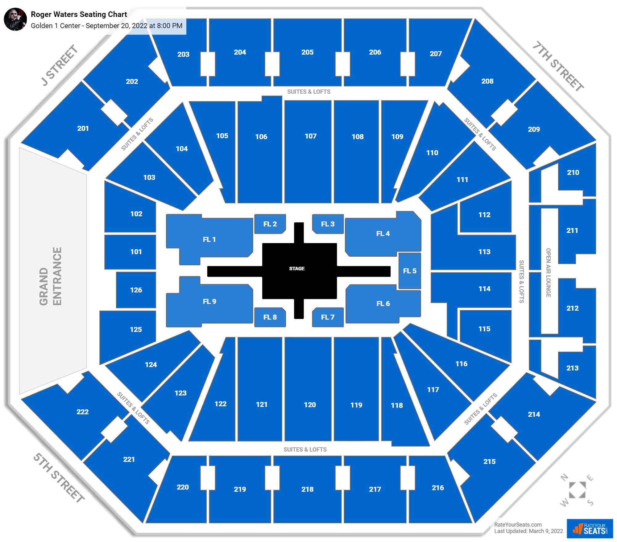 Golden 1 Center Concert Seating Chart - RateYourSeats.com