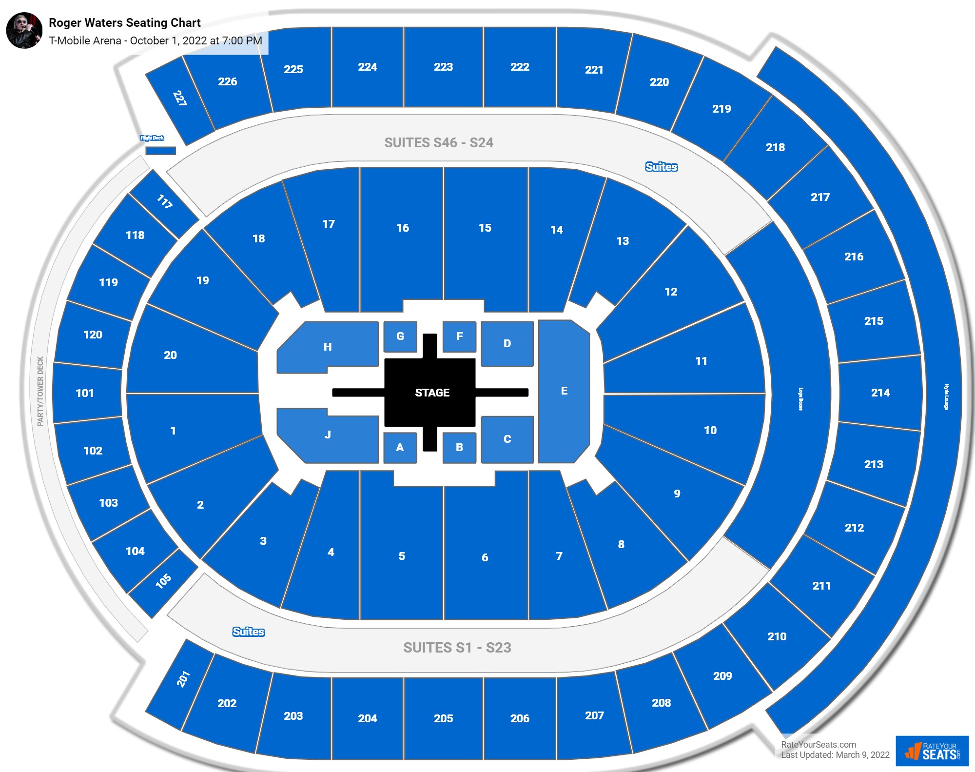 TMobile Arena Seating Charts for Concerts