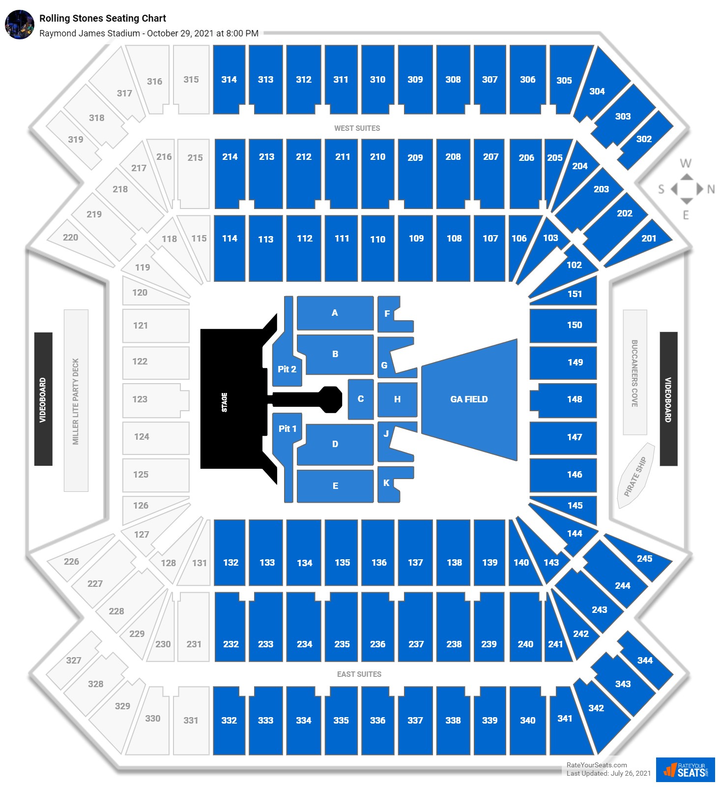 Raymond James Stadium Concert Seating Chart - RateYourSeats.com