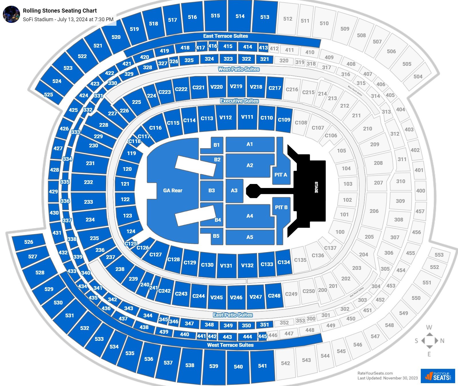 SoFi Stadium Concert Seating Chart - RateYourSeats.com