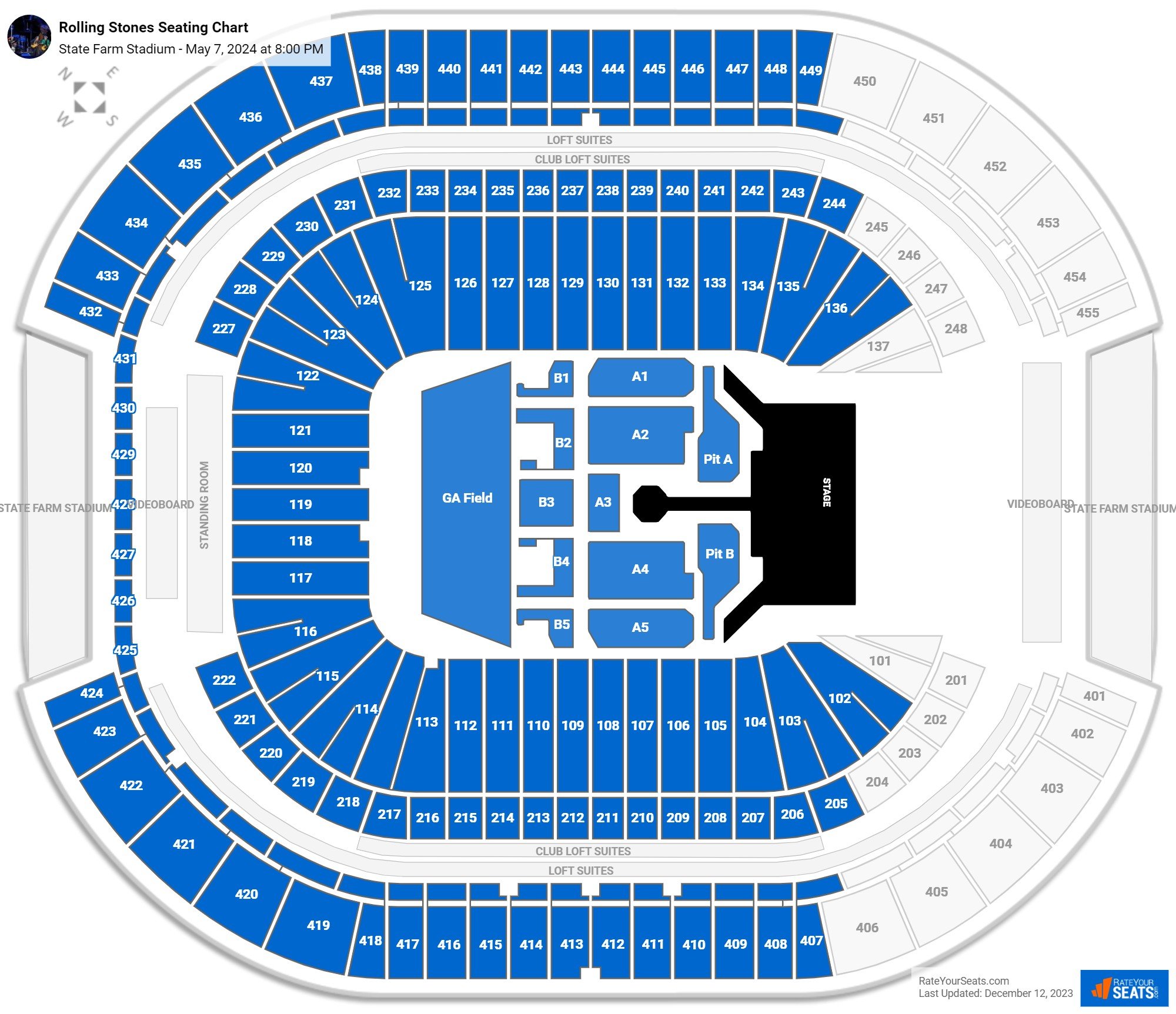 State Farm Stadium Concert Seating Chart - RateYourSeats.com