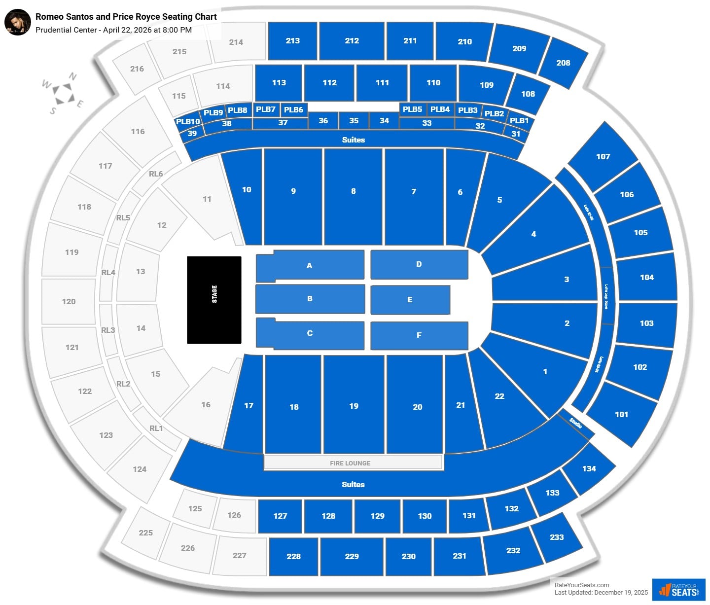 Romeo Santos and Price Royce seating chart Prudential Center