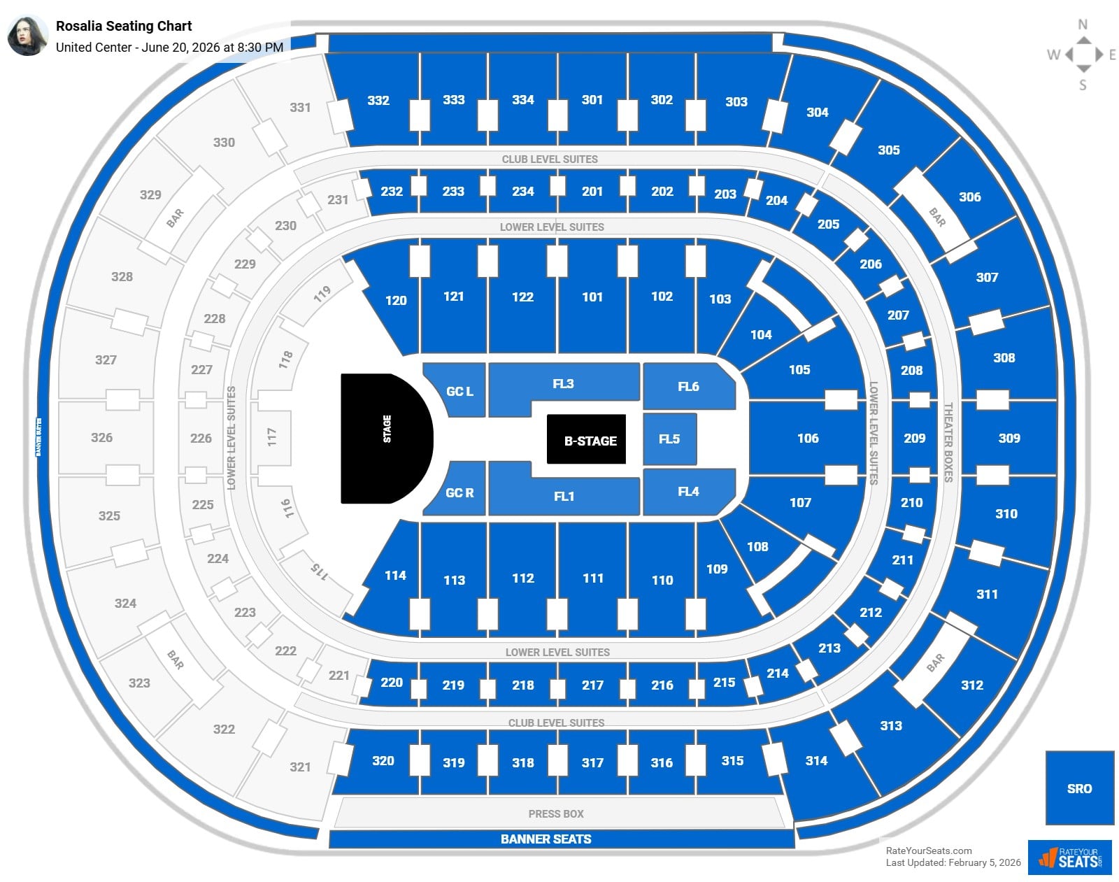 Rosalia seating chart United Center