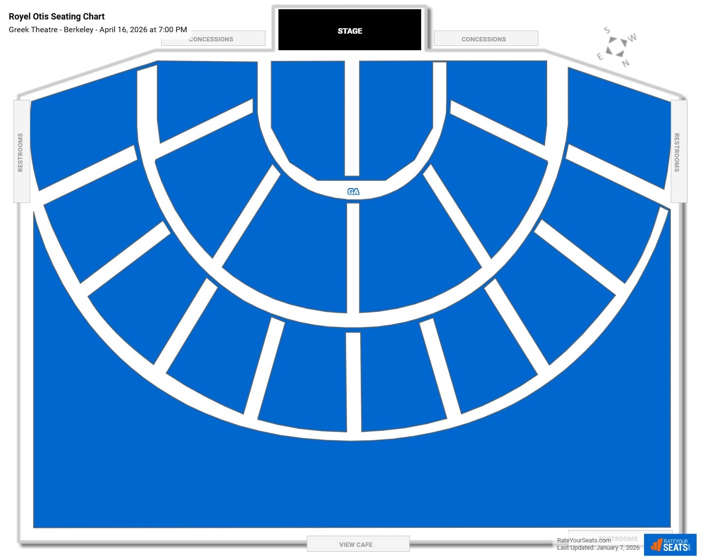 Royel Otis seating chart Greek Theatre - Berkeley