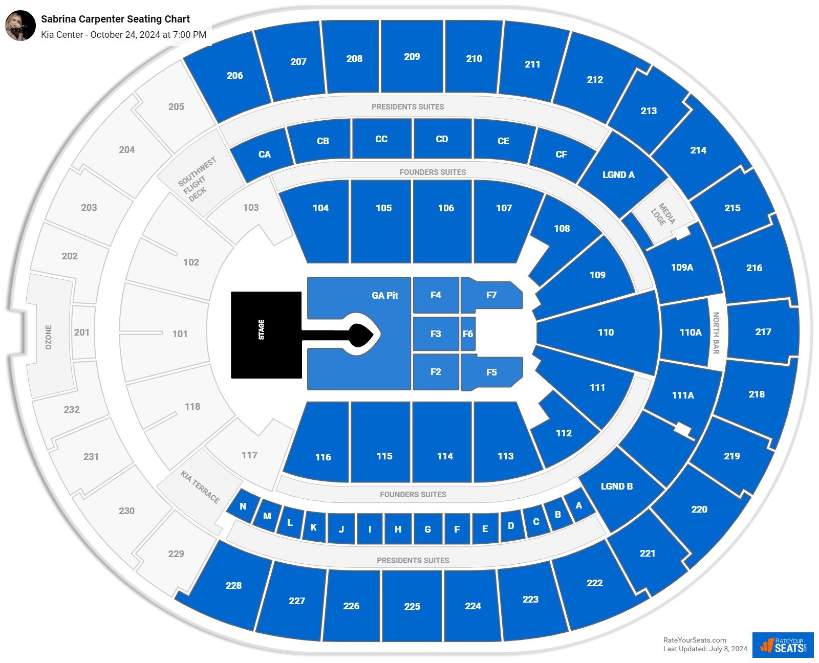 Kia Center Concert Seating Chart - RateYourSeats.com