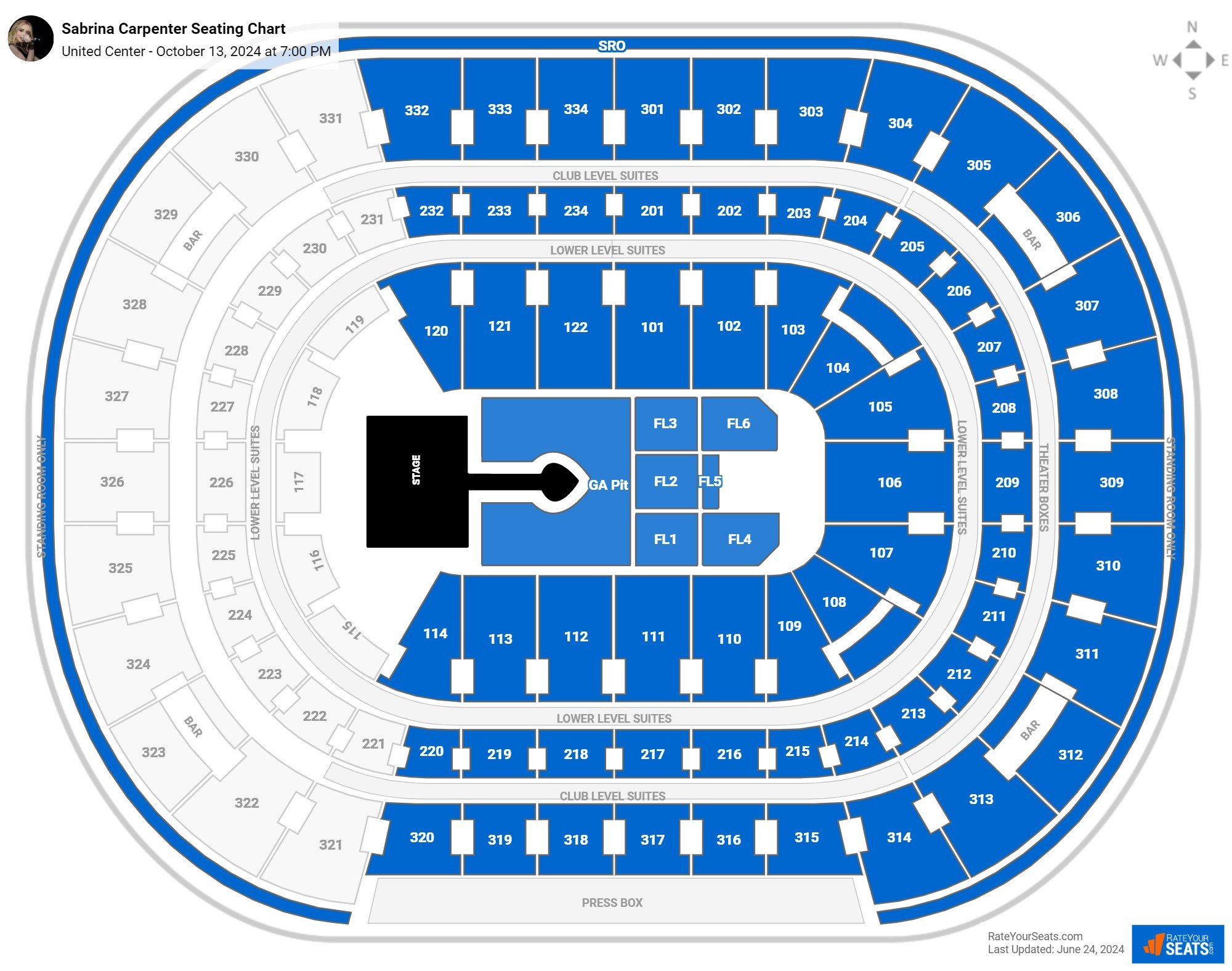 United Center Concert Seating Chart - Rateyourseats.com