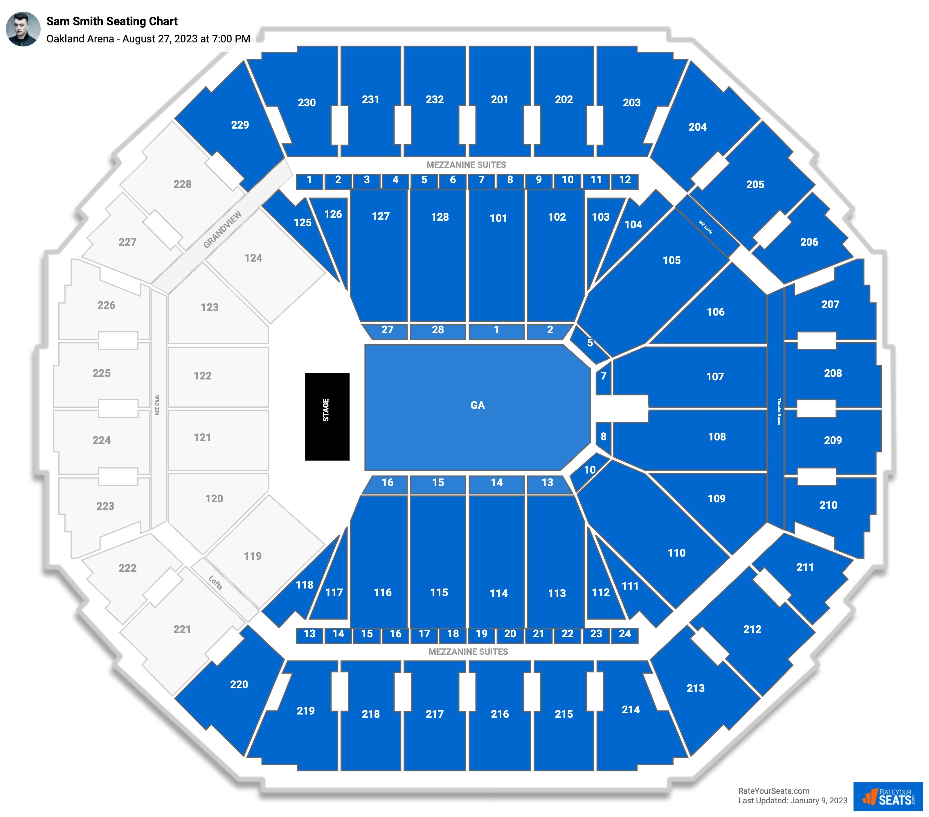 Oakland Arena Seating Chart