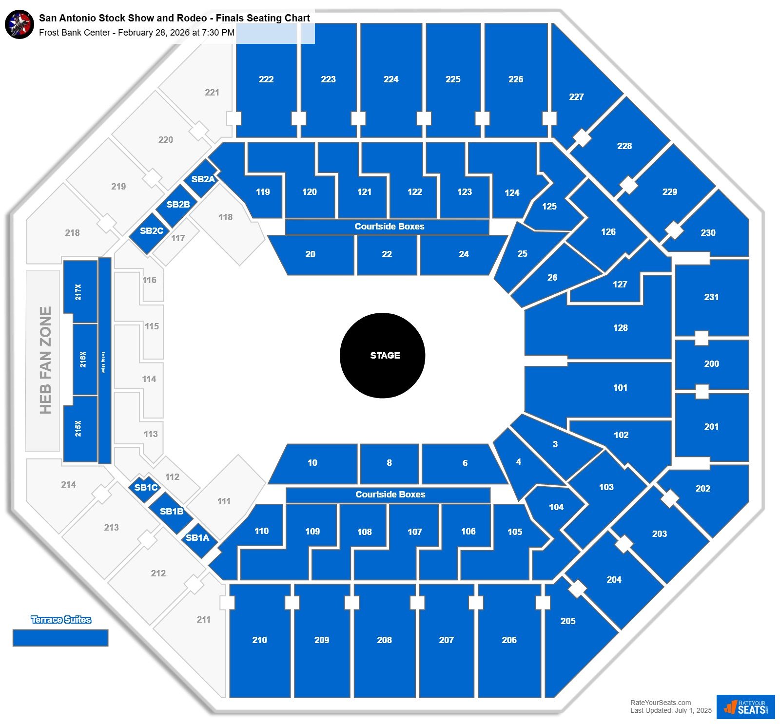 San Antonio Stock Show and Rodeo - Finals seating chart Frost Bank Center
