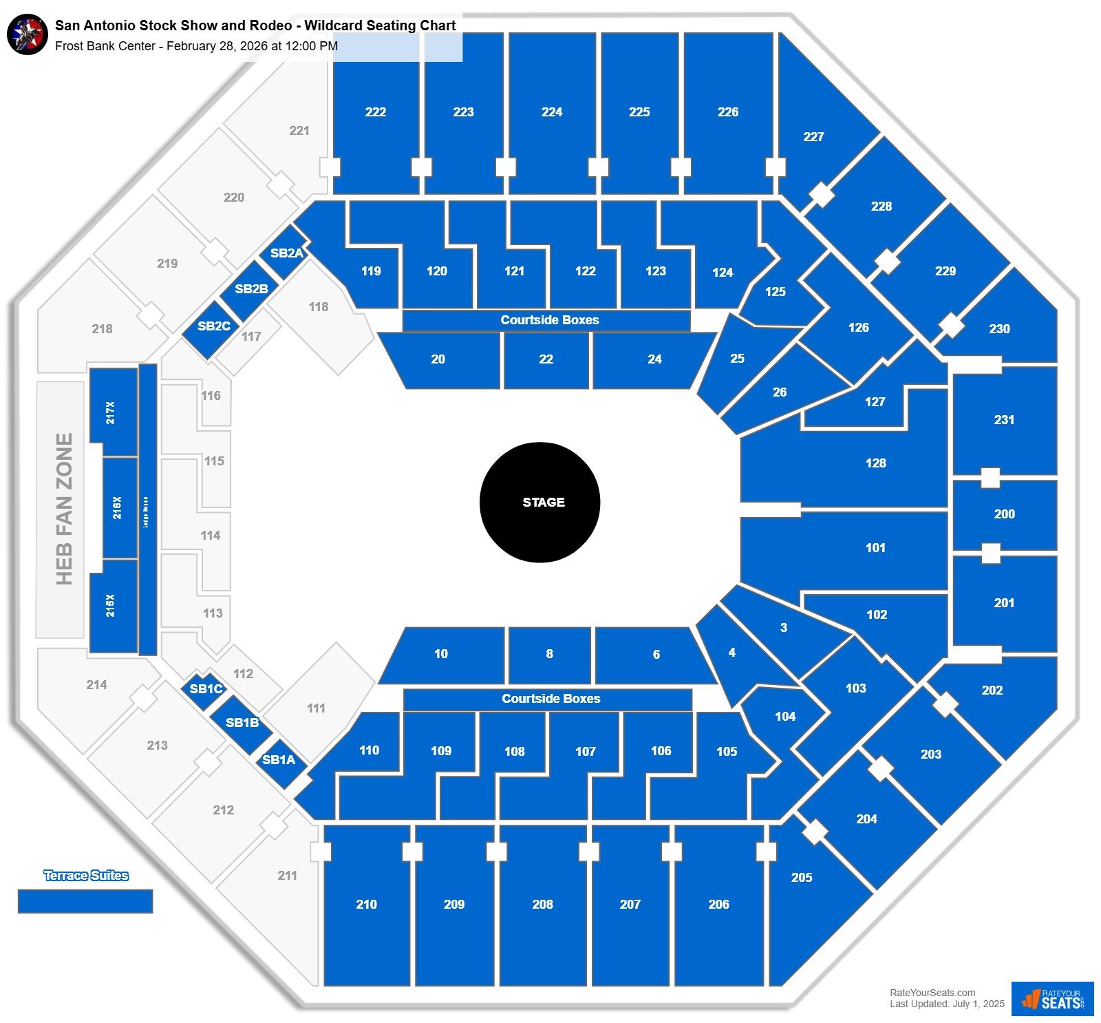 San Antonio Stock Show and Rodeo - Wildcard seating chart Frost Bank Center
