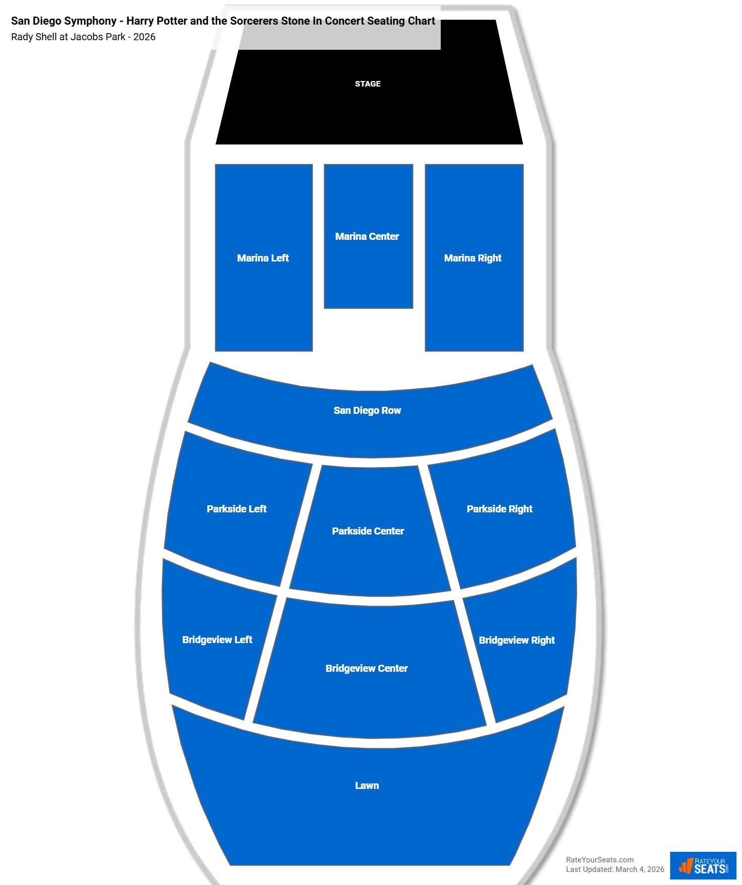 San Diego Symphony - Harry Potter and the Sorcerers Stone In Concert seating chart Rady Shell at Jacobs Park