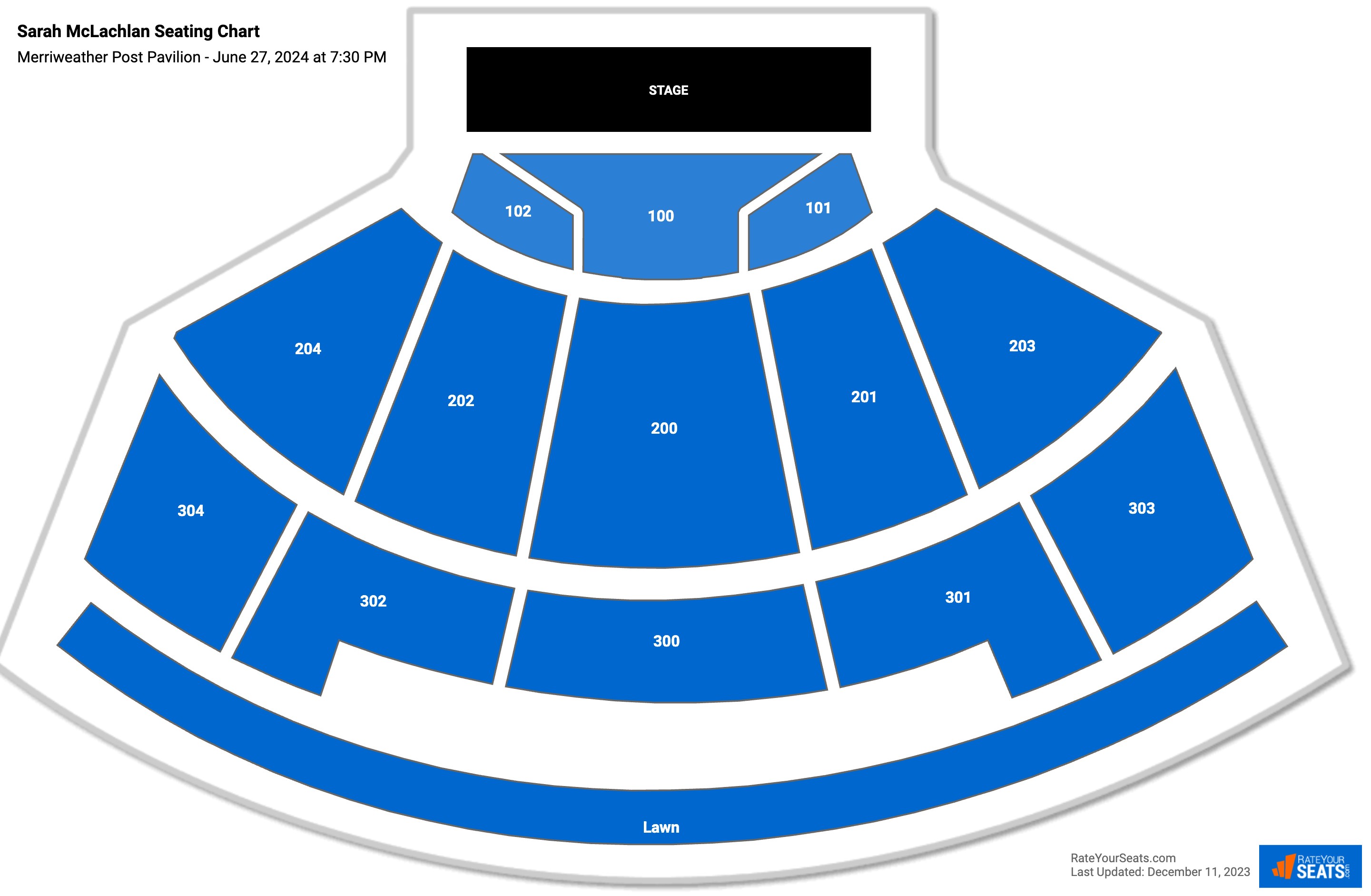 Merriweather Post Pavilion Seating Chart