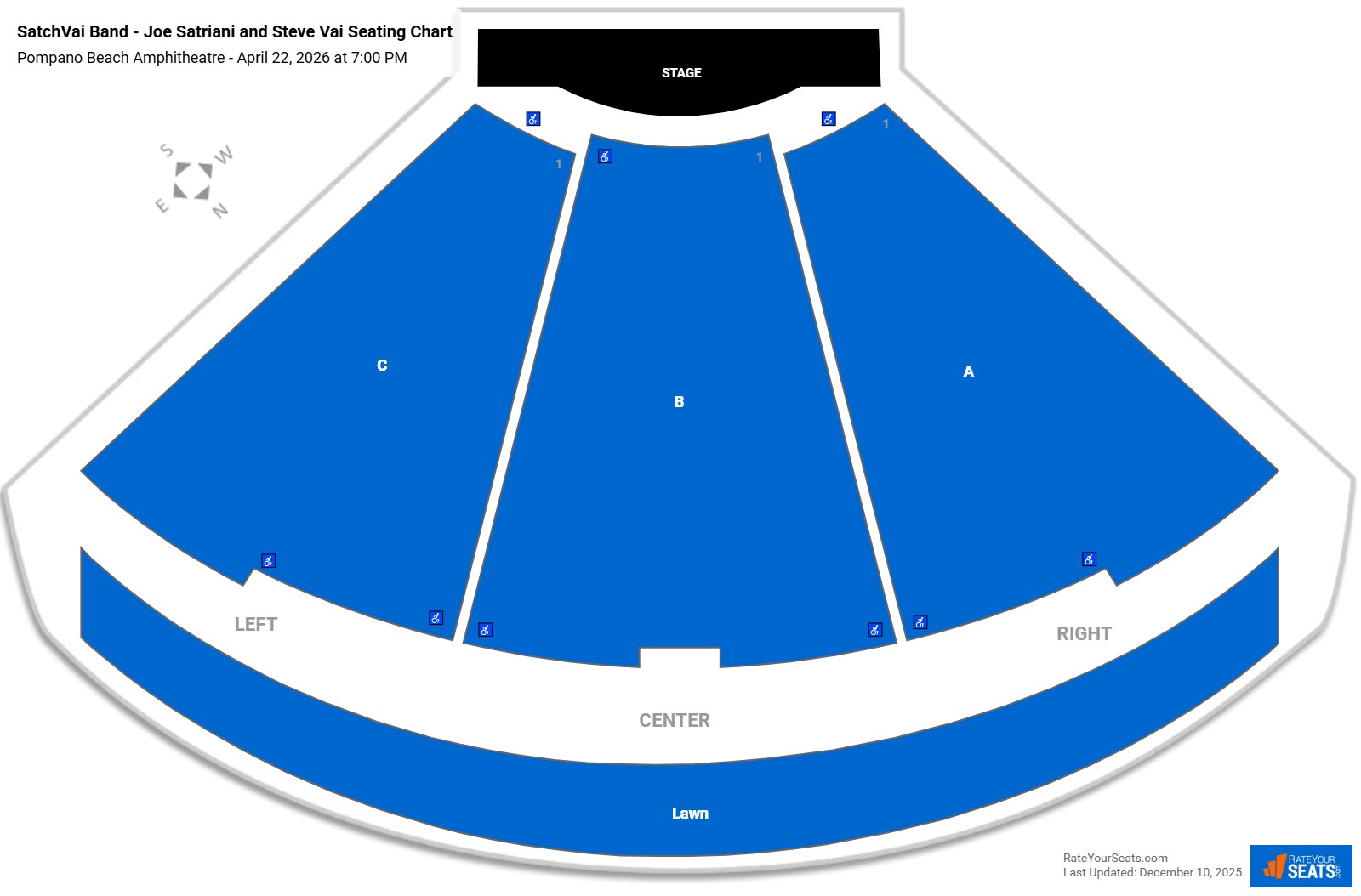 SatchVai Band seating chart Pompano Beach Amphitheatre