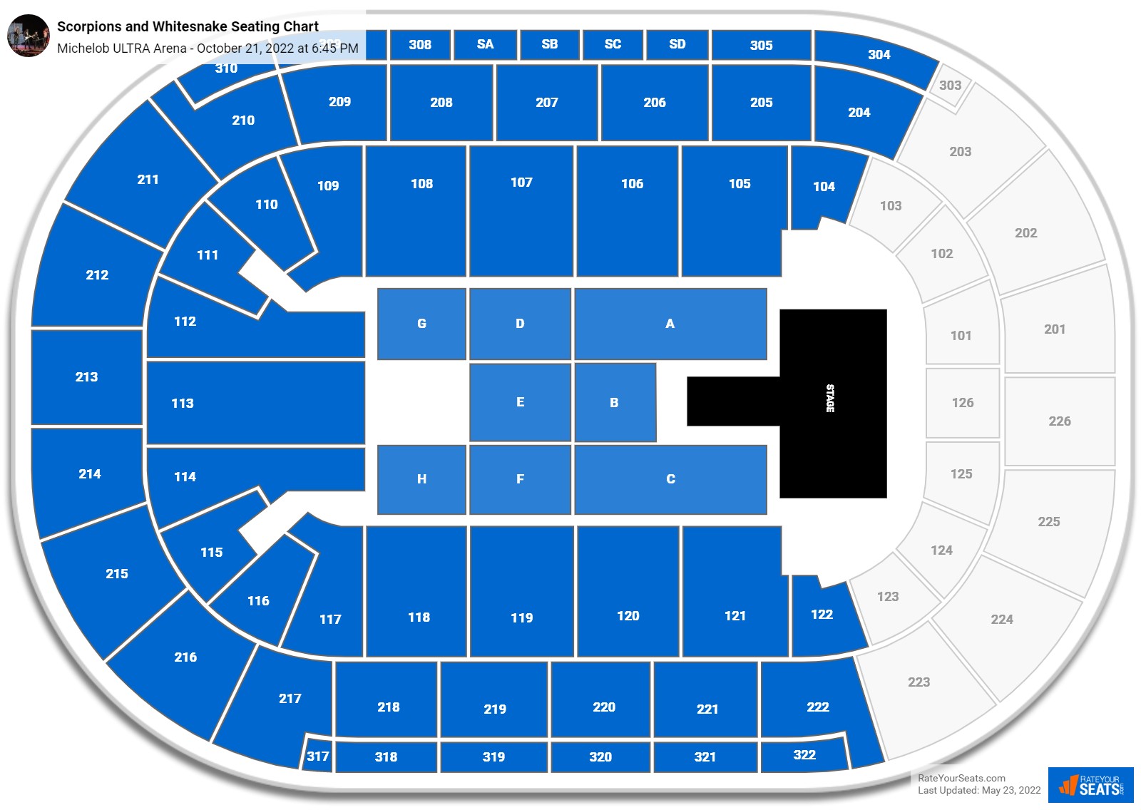 Michelob ULTRA Arena Concert Seating Chart - RateYourSeats.com