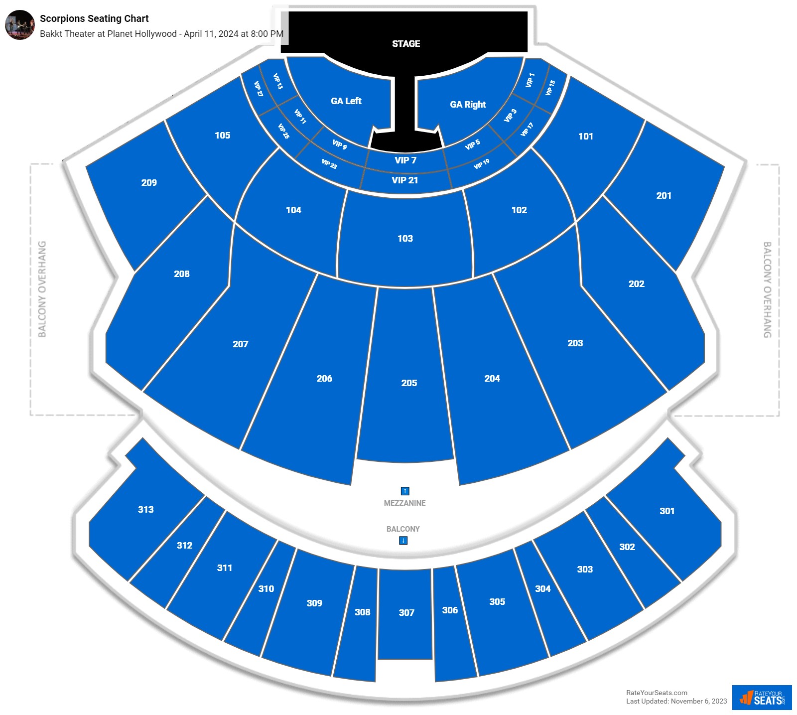 Bakkt Theater at Planet Hollywood Seating Chart - RateYourSeats.com