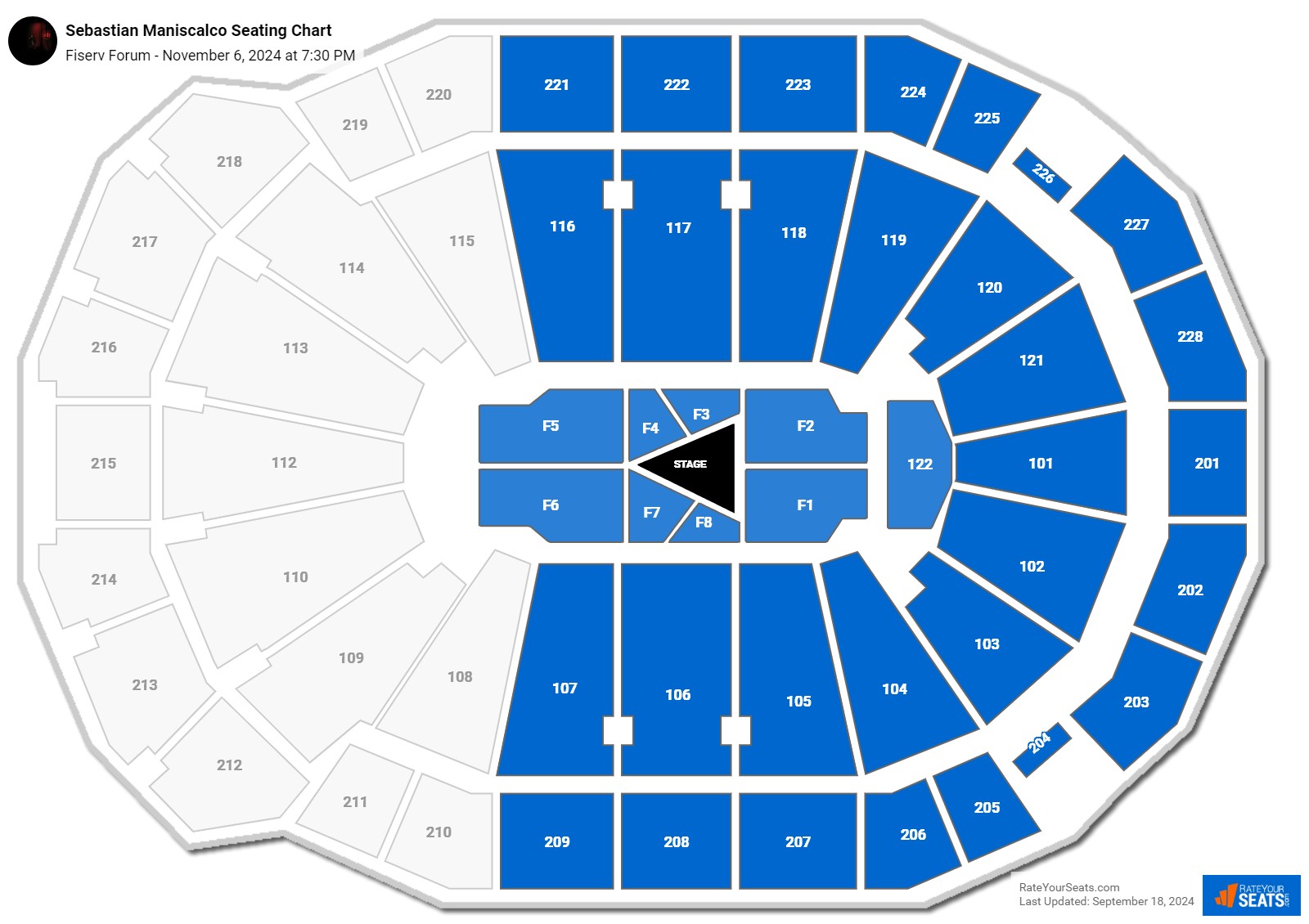 Fiserv Forum Concert Seating Chart - RateYourSeats.com