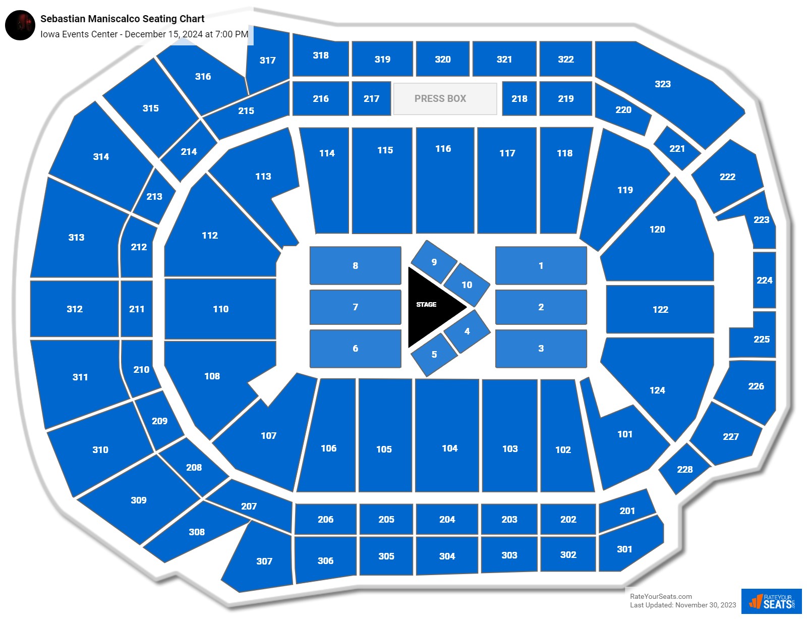 Iowa Events Center Concert Seating Chart - RateYourSeats.com