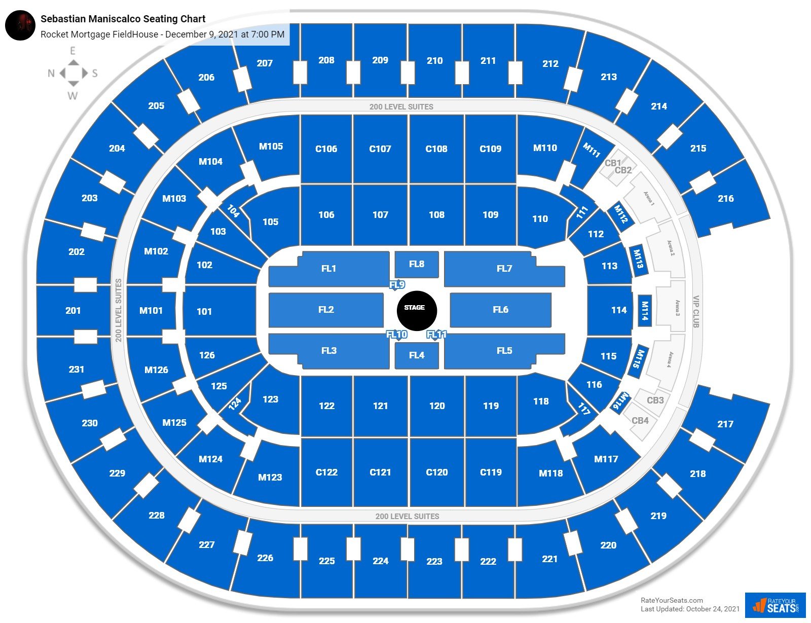 Sebastian Maniscalco seating chart Rocket Mortgage FieldHouse