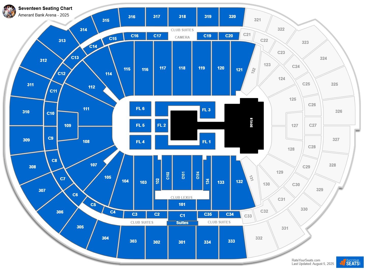 Seventeen seating chart Amerant Bank Arena