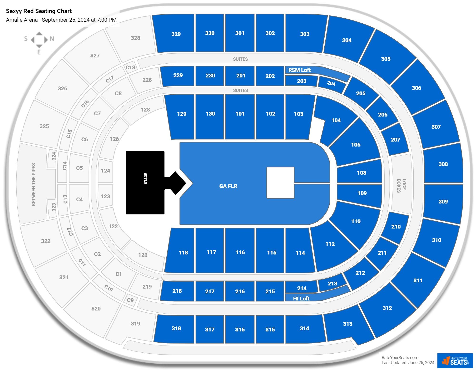 Amalie Arena Concert Seating Chart - RateYourSeats.com