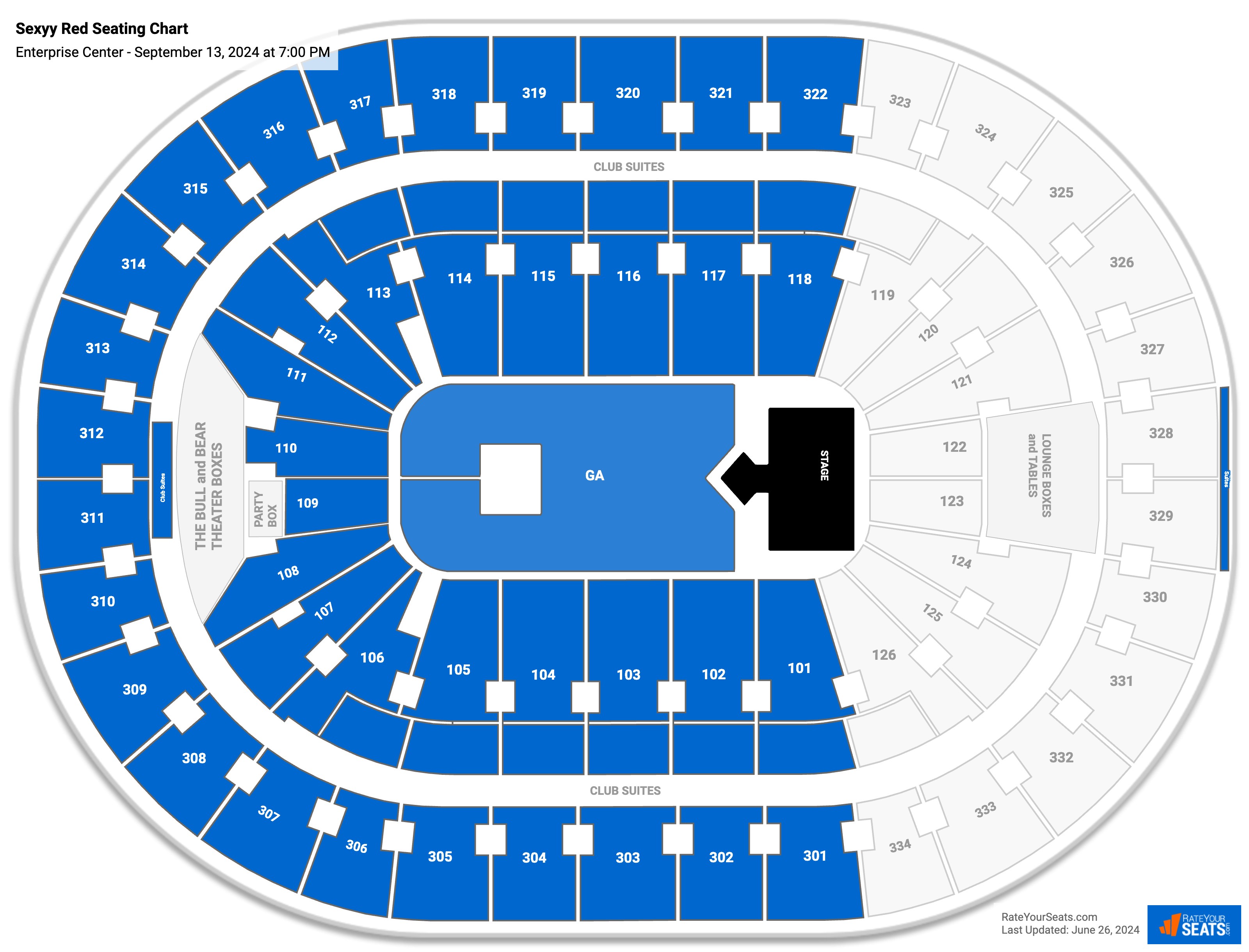 Enterprise Center Concert Seating Chart - RateYourSeats.com