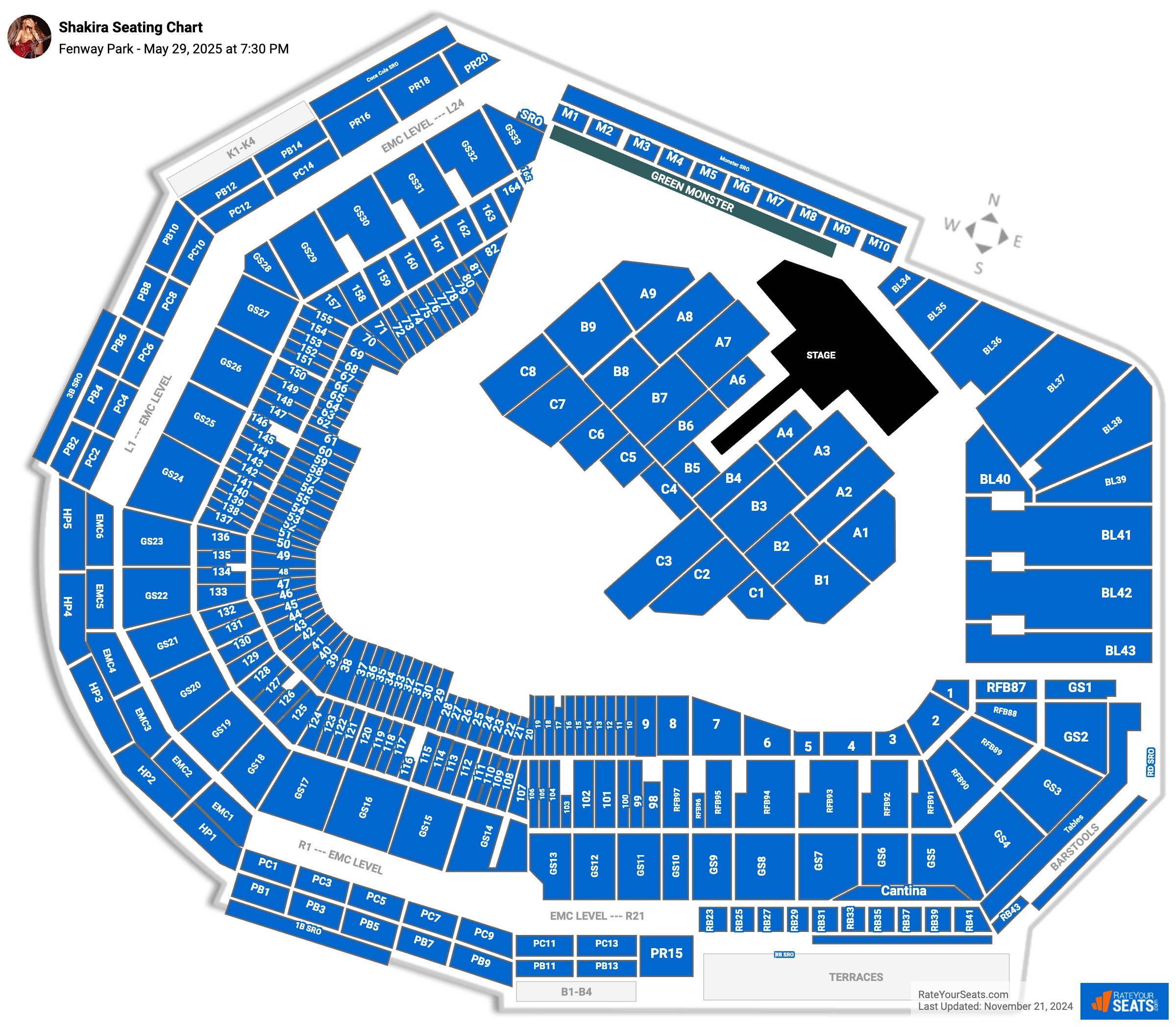 Fenway Park Concert Seating Chart 3317