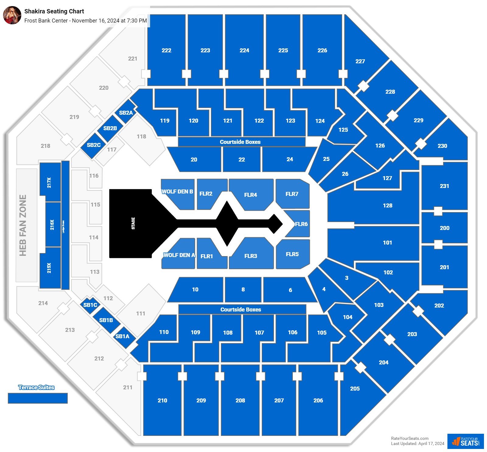 Frost Bank Center Concert Seating Chart