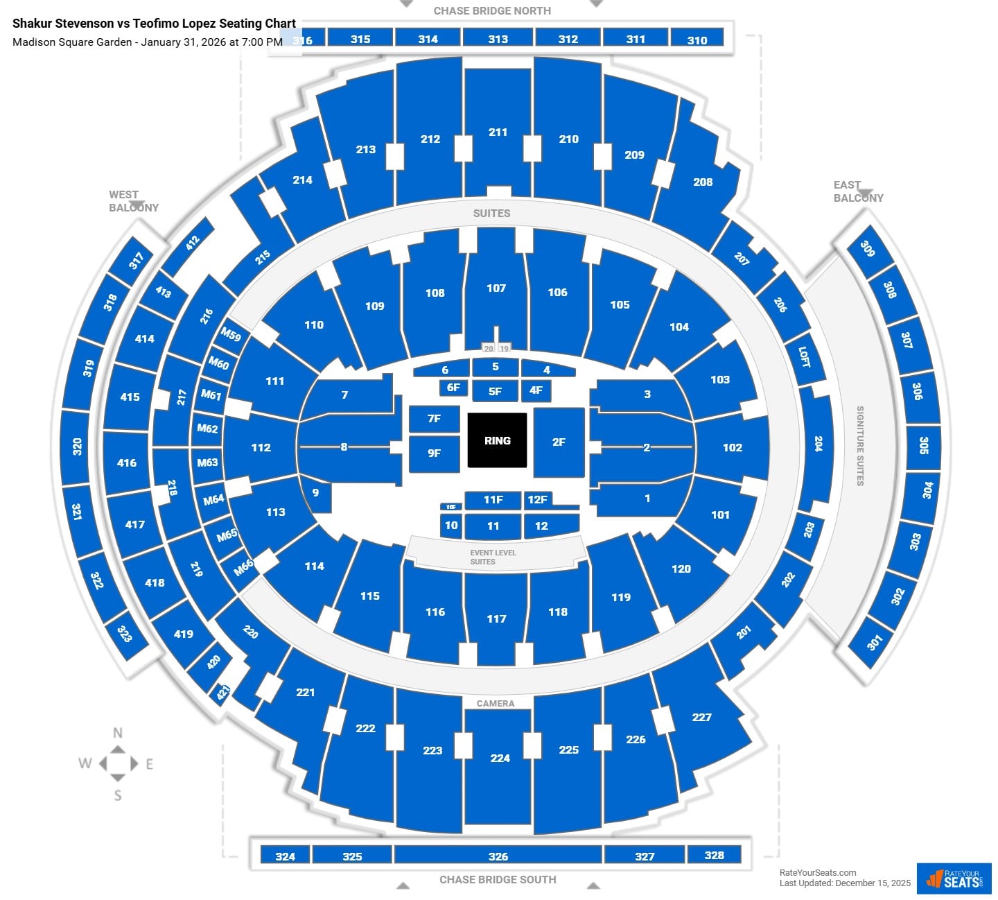 Shakur Stevenson vs Teofimo Lopez seating chart Madison Square Garden
