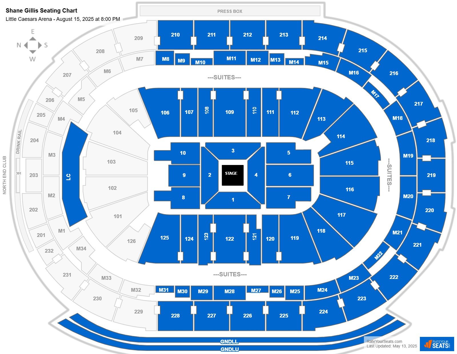 Shane Gillis seating chart Little Caesars Arena