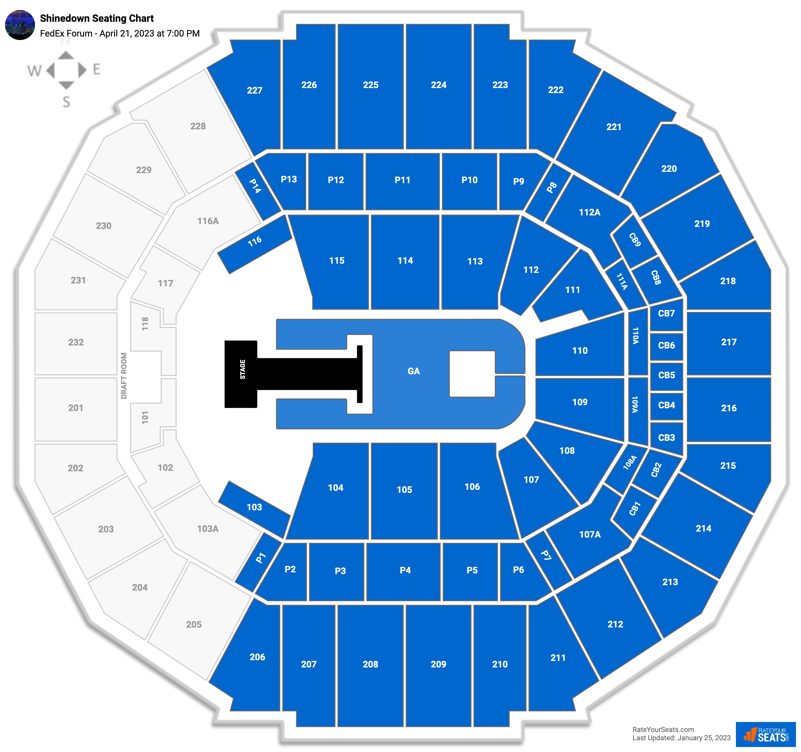 FedEx Forum Concert Seating Chart - RateYourSeats.com