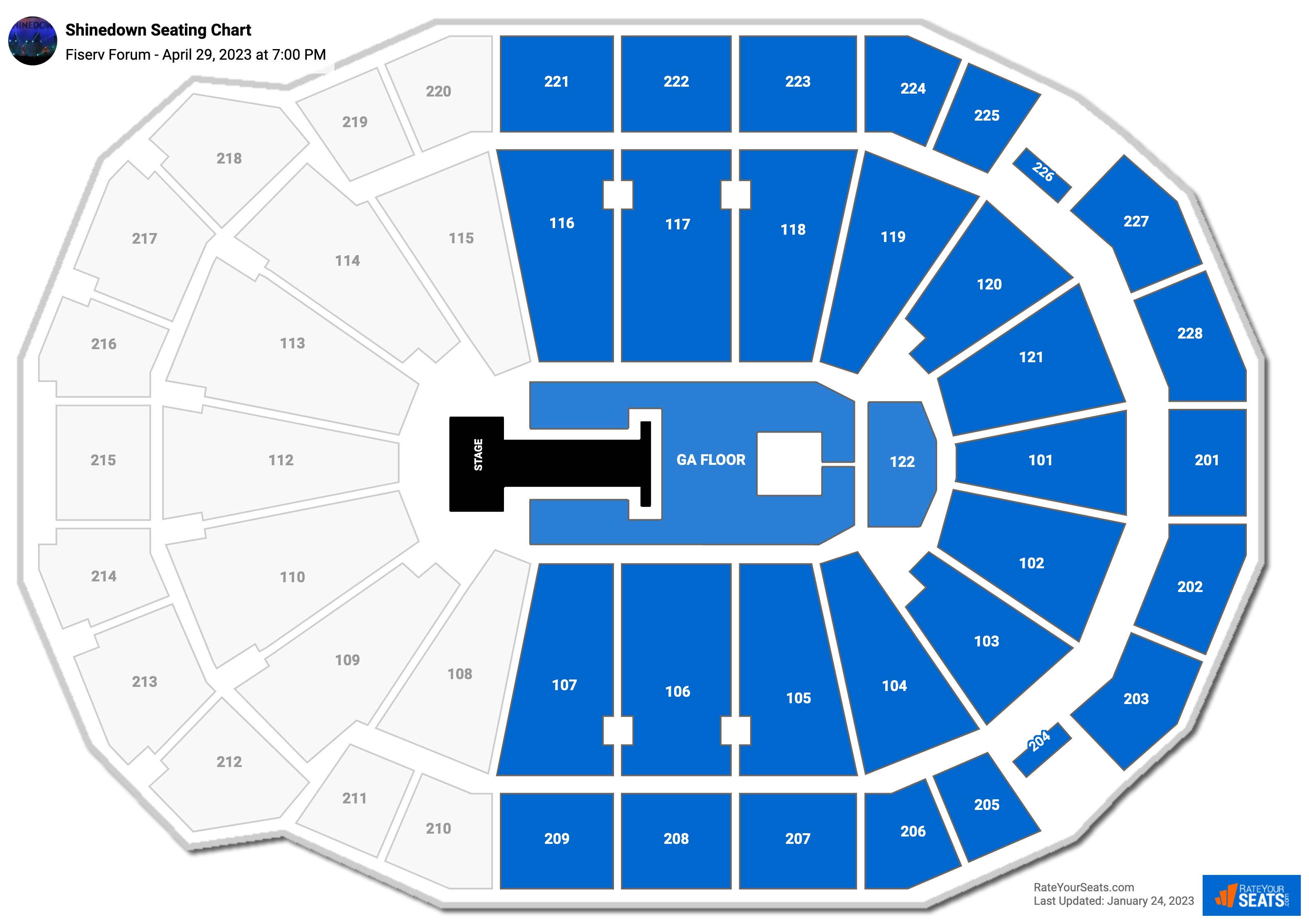 Fiserv Forum Concert Seating Chart