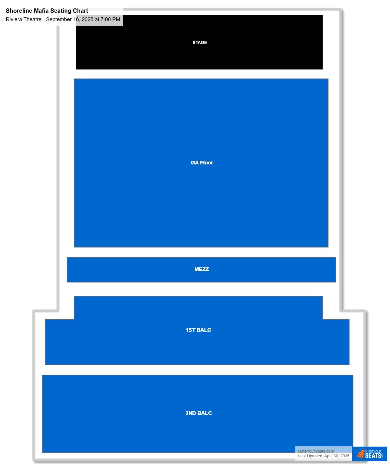 Shoreline Mafia seating chart Riviera Theatre