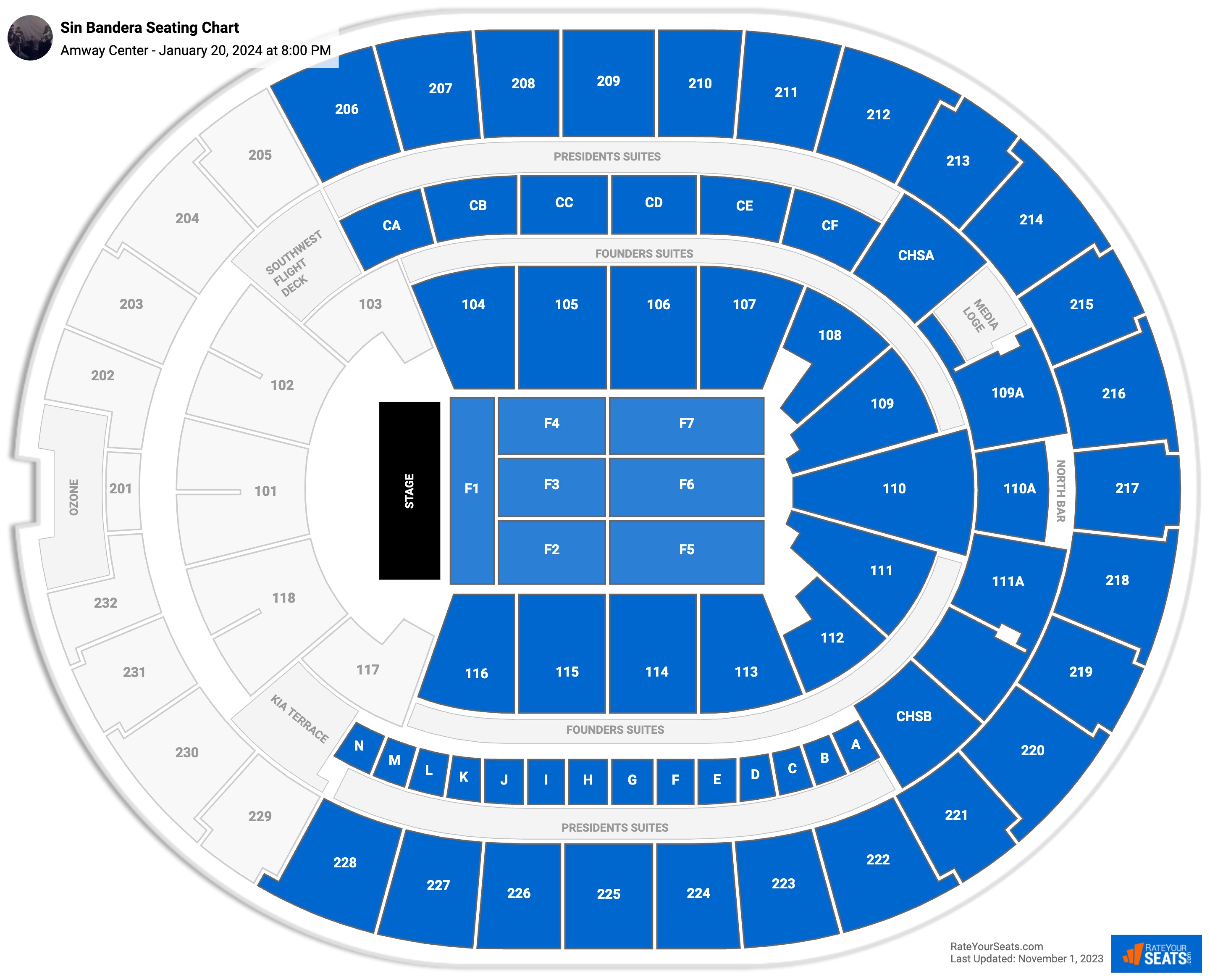 Amway Center Concert Seating Chart