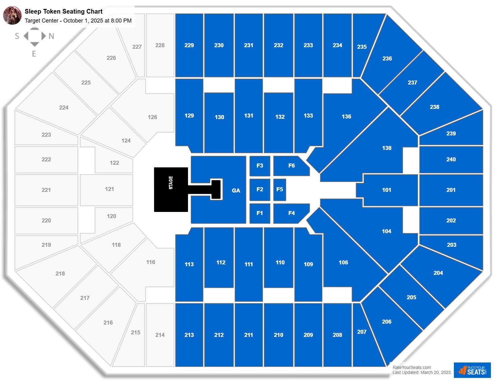 Sleep Token seating chart Target Center