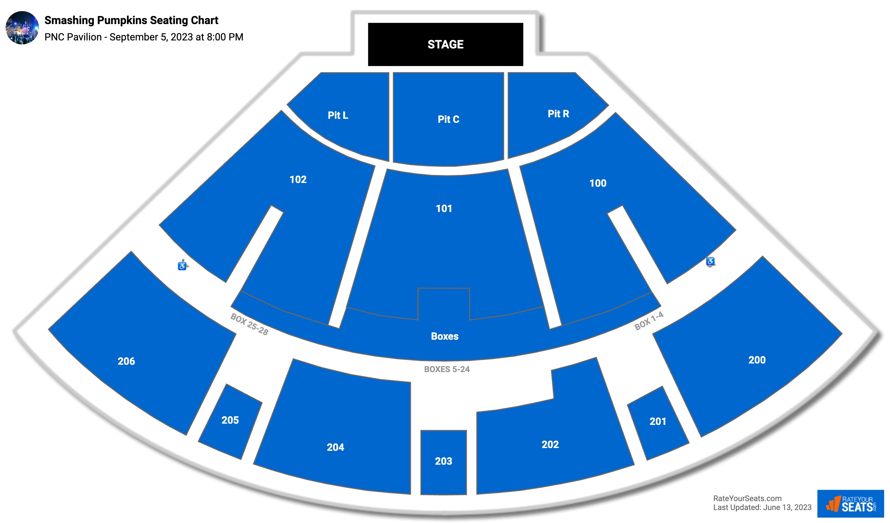 PNC Pavilion Seating Chart - RateYourSeats.com