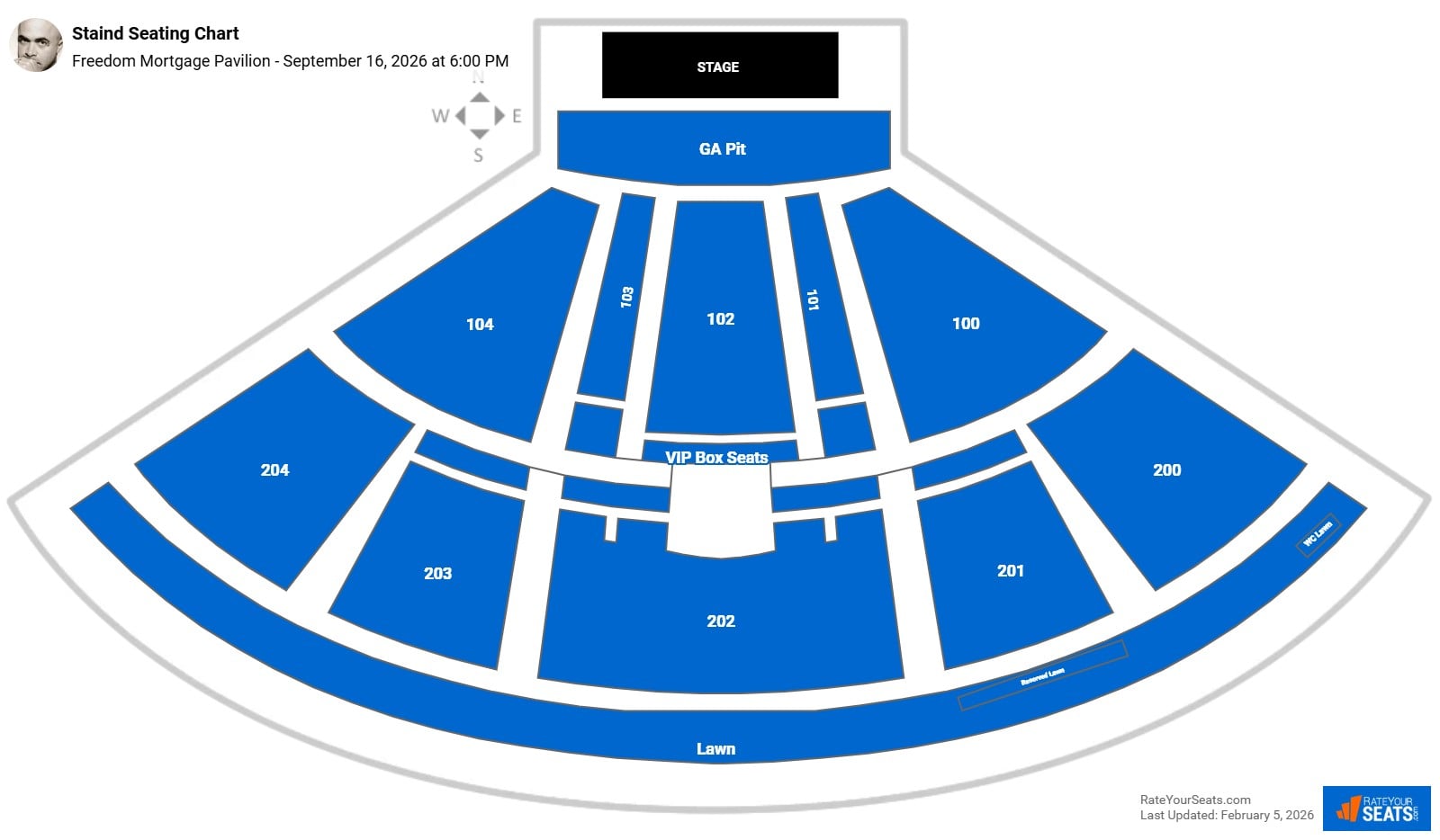 Staind seating chart Freedom Mortgage Pavilion
