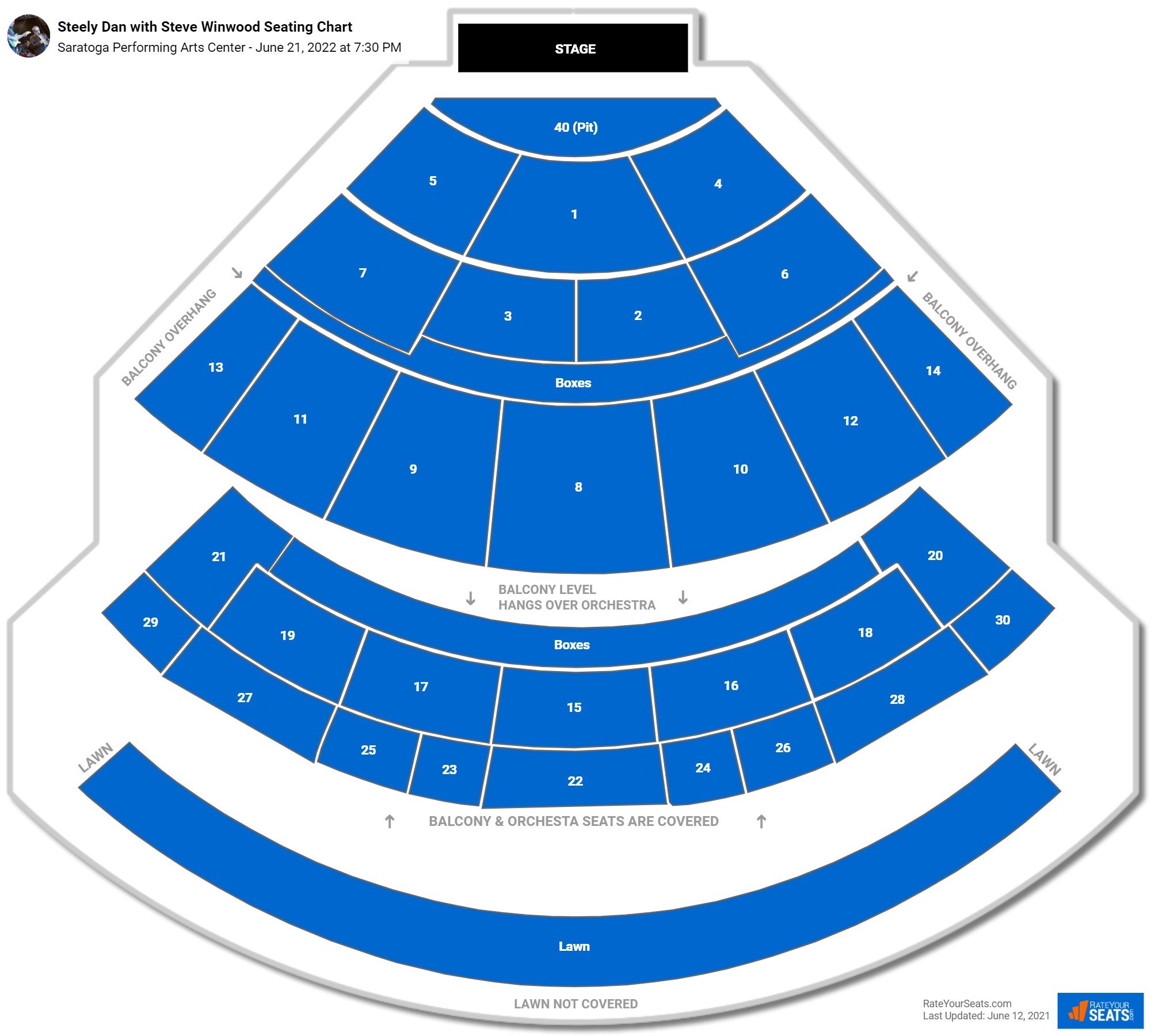 Saratoga Performing Arts Center Seating Chart