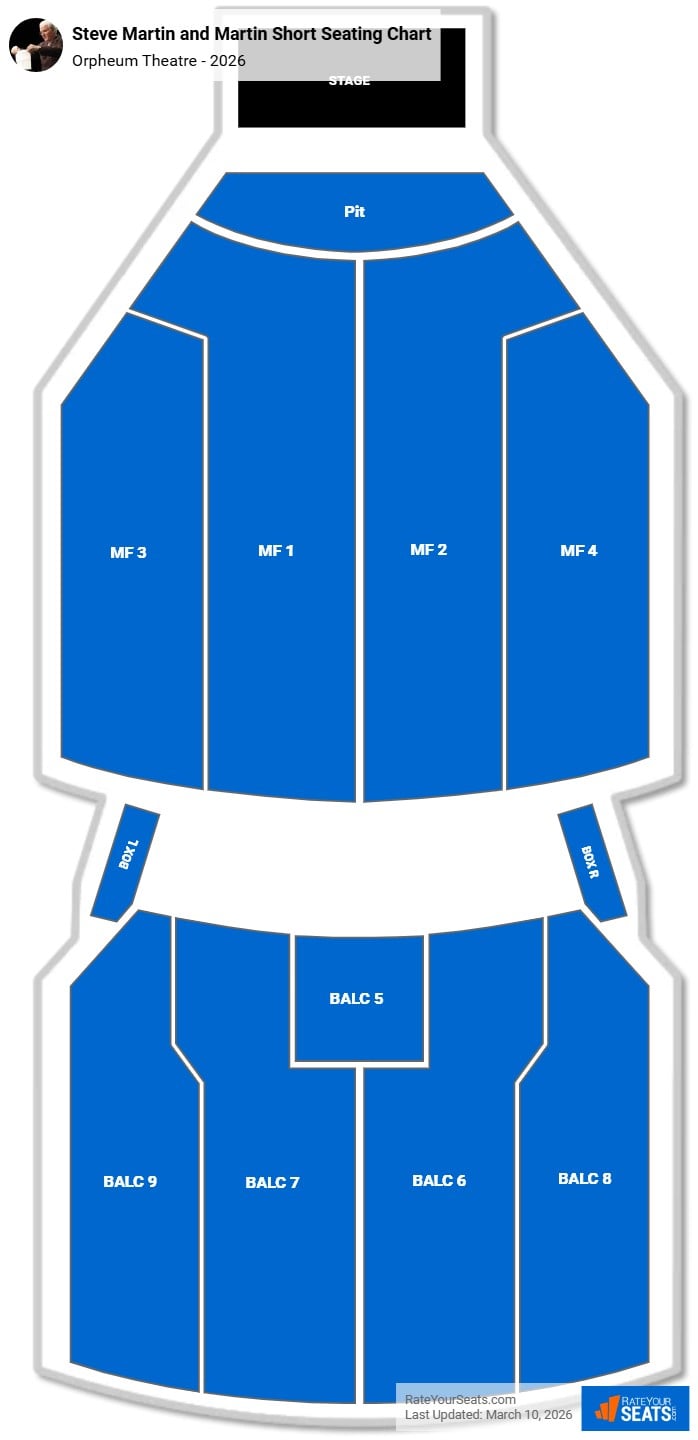 Steve Martin and Martin Short seating chart Orpheum Theatre (Minneapolis)