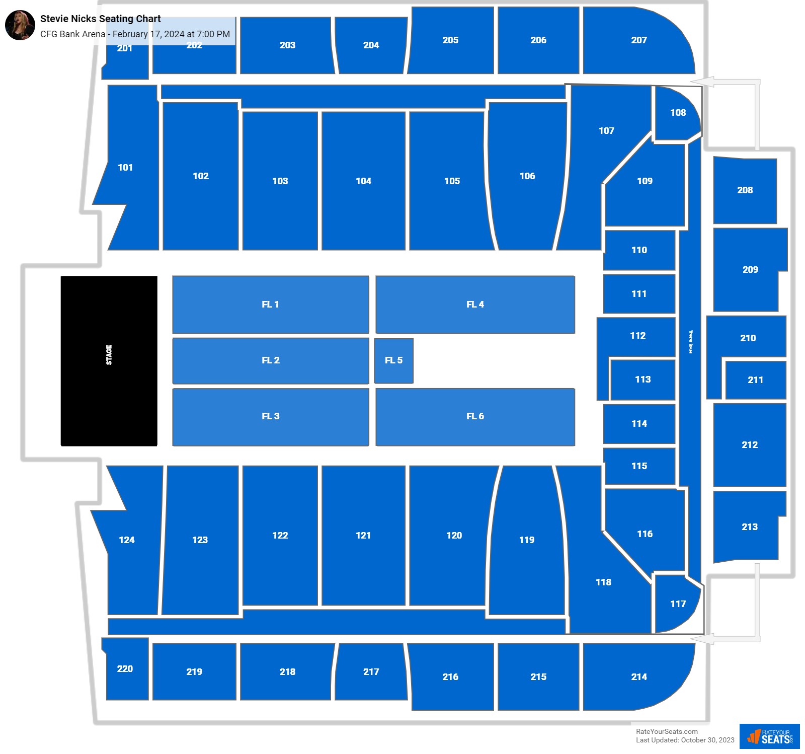 CFG Bank Arena Seating Chart