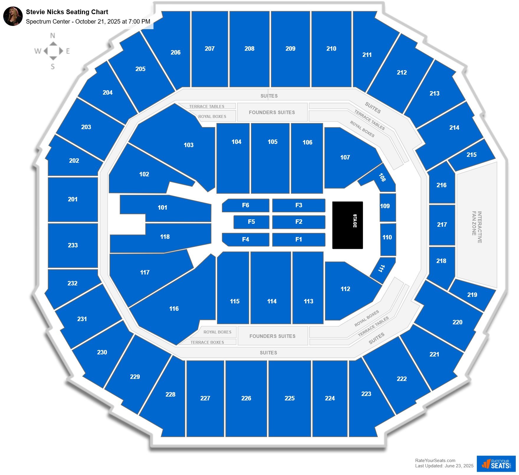 Stevie Nicks seating chart Spectrum Center