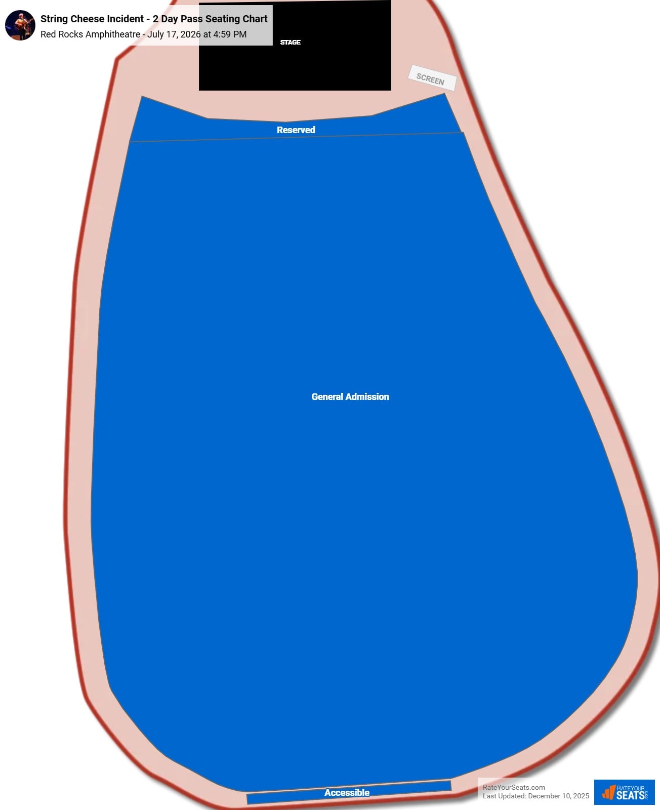String Cheese Incident - 2 Day Pass seating chart Red Rocks Amphitheatre