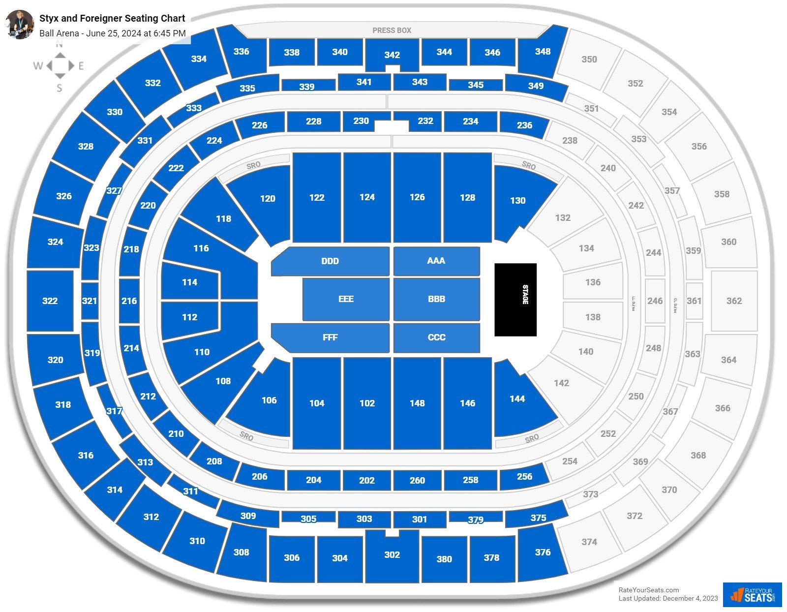 Ball Arena Concert Seating Chart - RateYourSeats.com