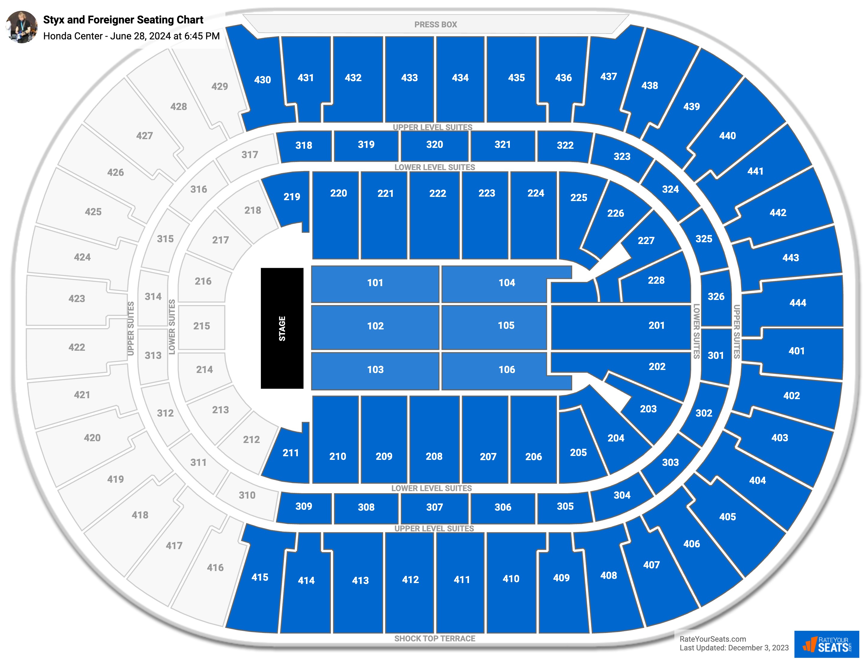 Honda Center Concert Seating Chart - RateYourSeats.com