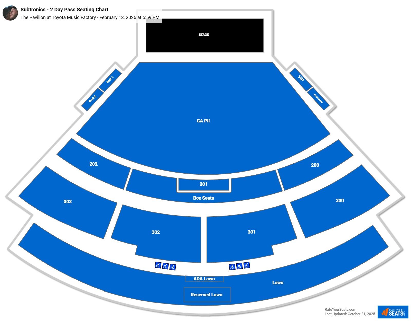 Subtronics - 2 Day Pass seating chart The Pavilion at Toyota Music Factory