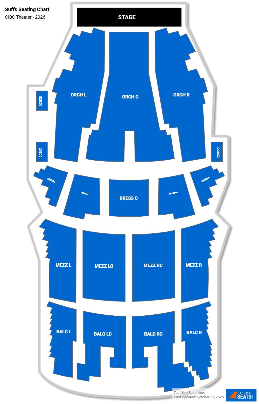 Suffs seating chart CIBC Theater