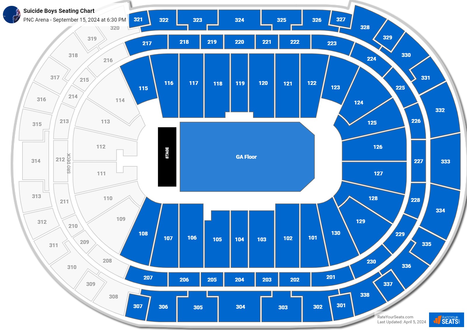 PNC Arena Concert Seating Chart - RateYourSeats.com