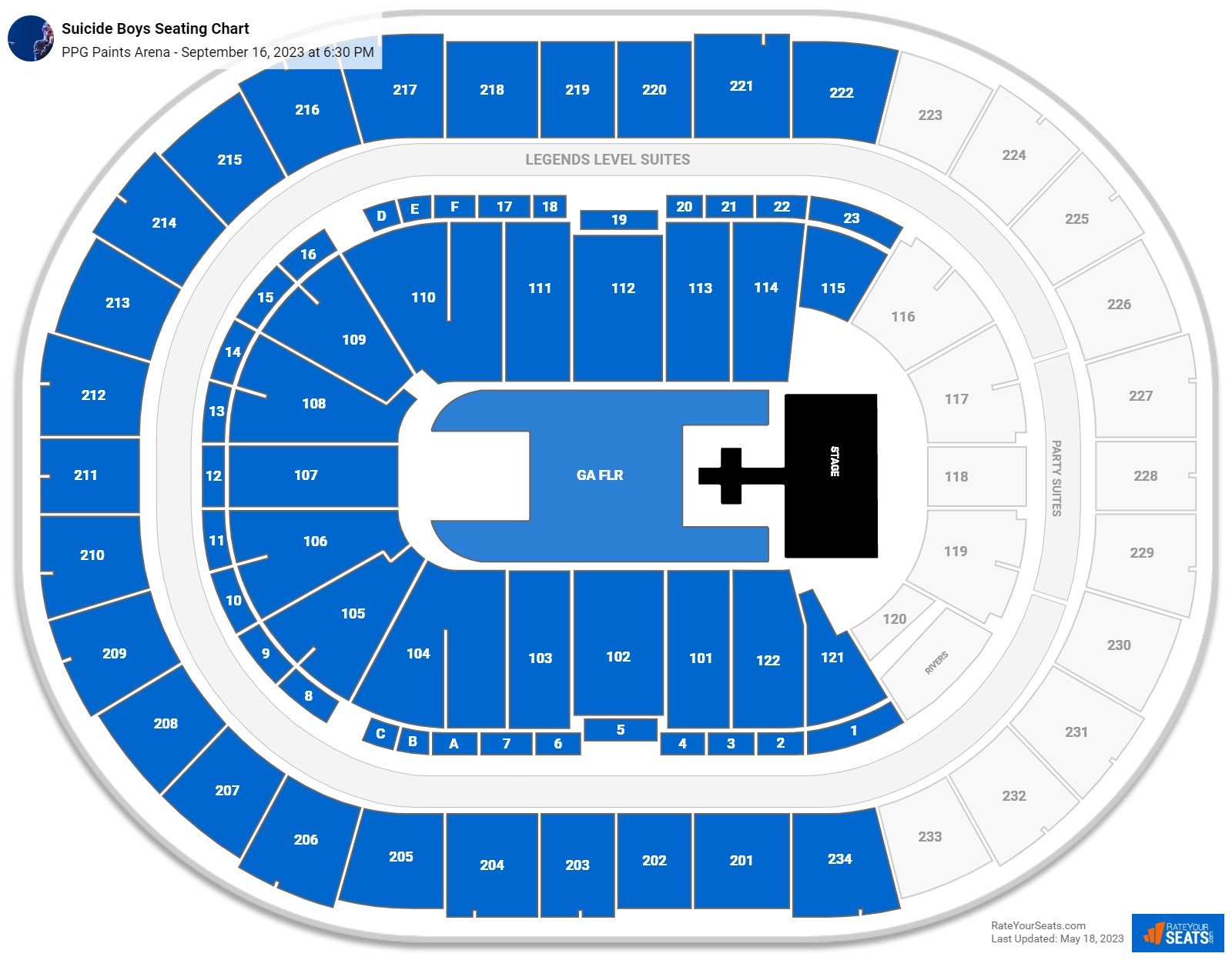 PPG Paints Arena Concert Seating Chart - RateYourSeats.com