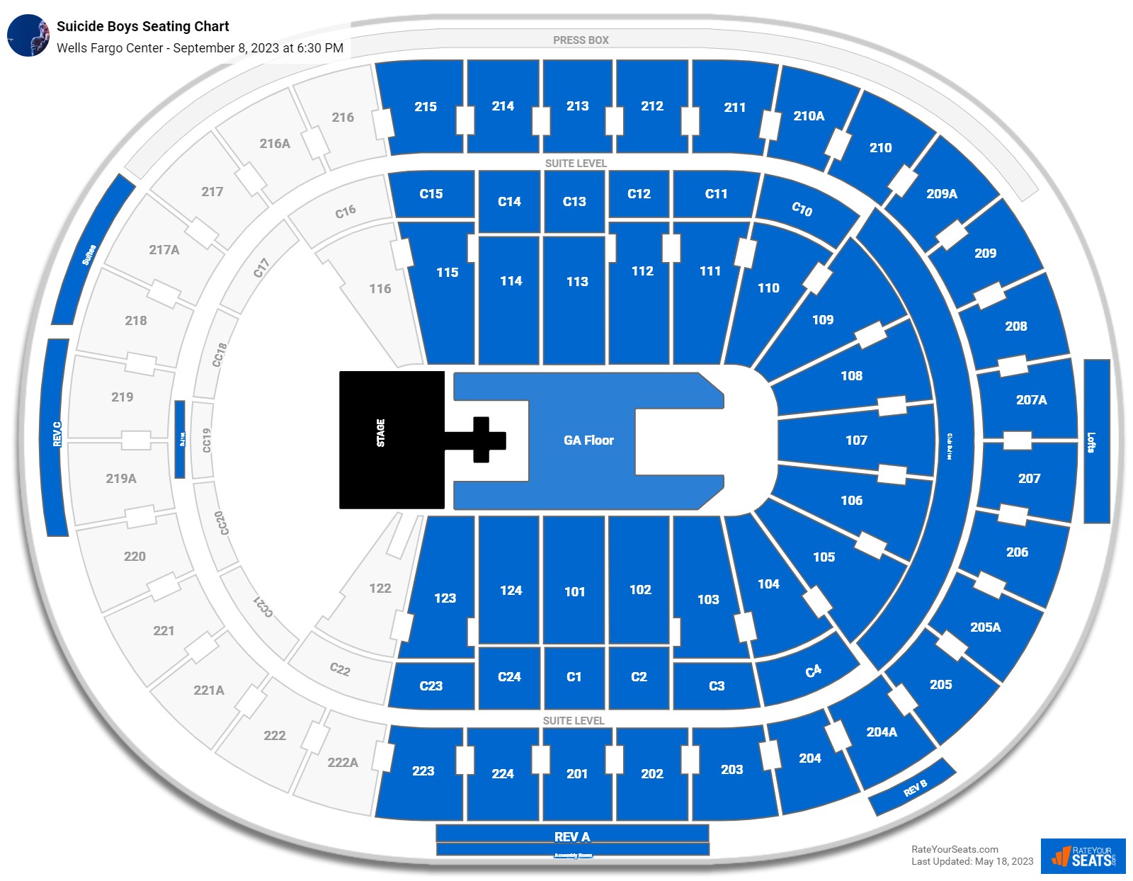 Wells Fargo Center Concert Seating Chart - RateYourSeats.com