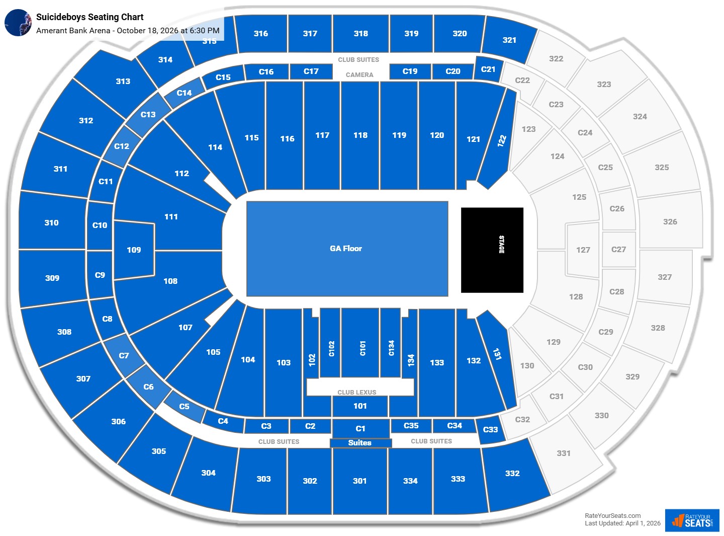 Suicideboys seating chart Amerant Bank Arena