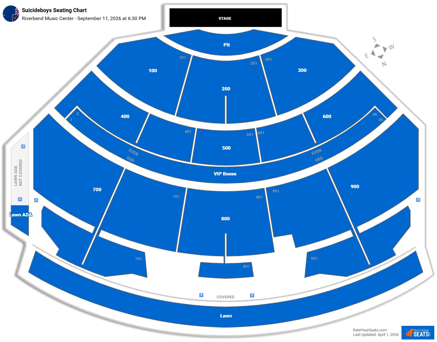 Suicideboys seating chart Riverbend Music Center