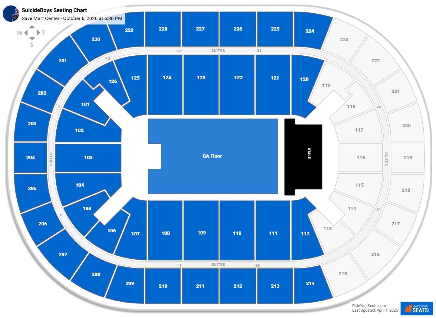 SuicideBoys seating chart Save Mart Center